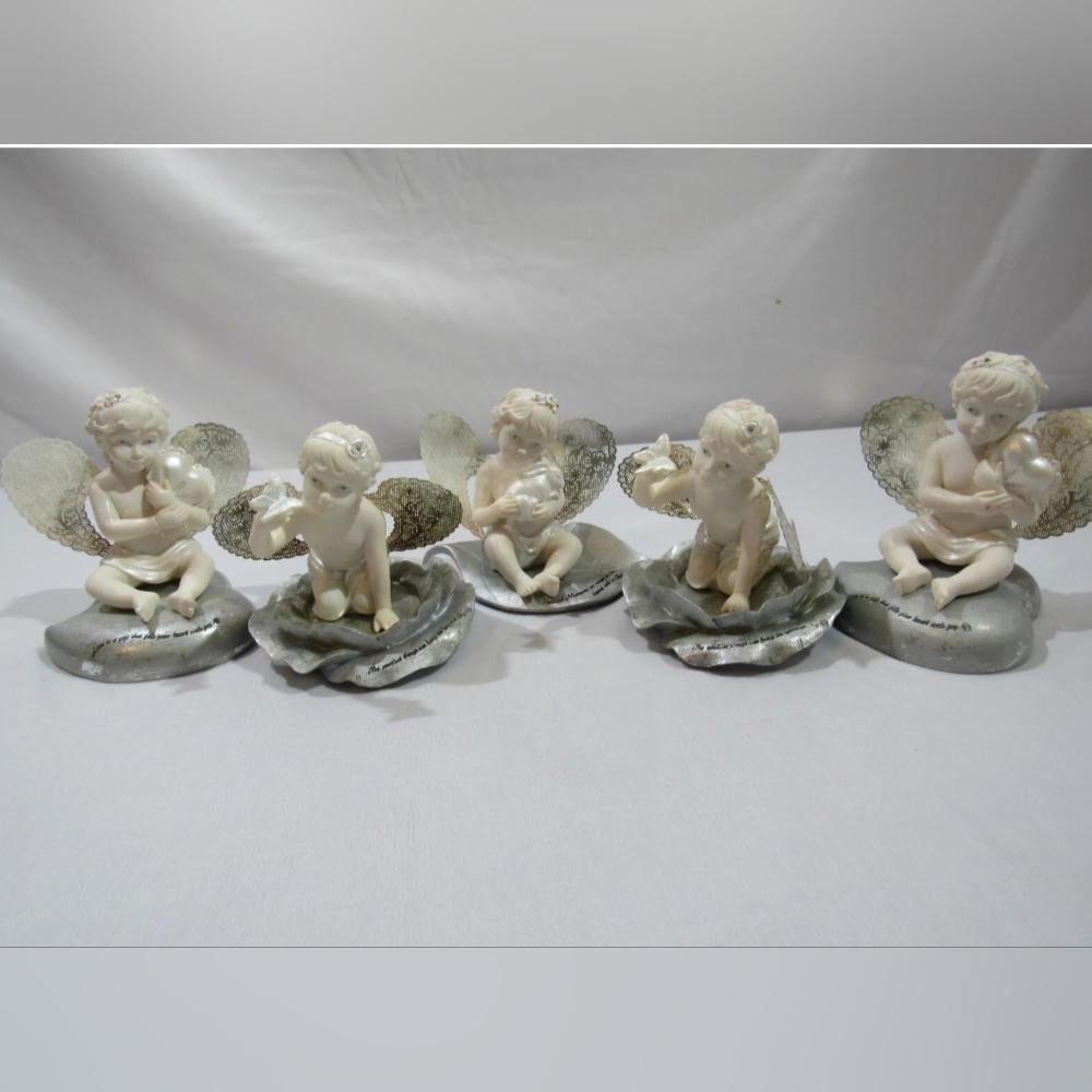 Vintage CBK Ltd Cherub Figurine Set - Little Things Mean a Lot (5pc)